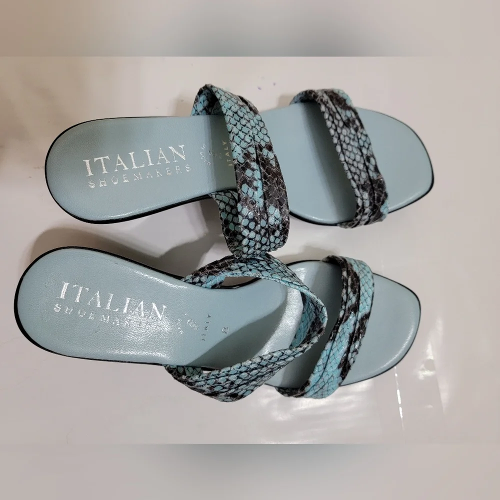 ITALIAN SHOEMAKERS Animal Print Wedge Sandals! Size 8 - Picture 5 of 8